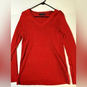 Tommy Hilfiger Women's V-Neck Red Sweater